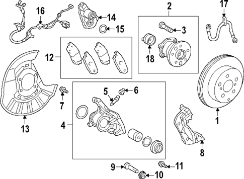 Rear Brakes for 2021 Toyota Avalon #1