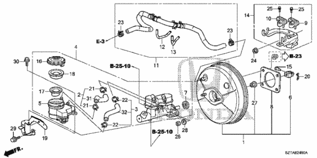 Brake Master Cylinder  - Master Power (KA/KC) (1) for 2015 Honda CR-Z #0