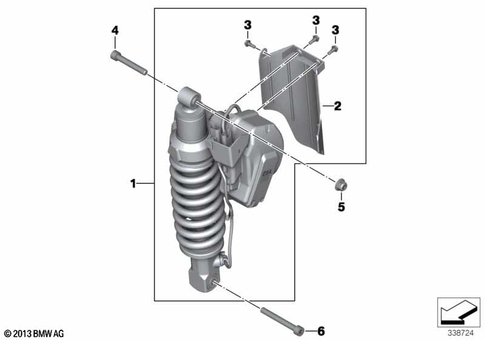 Spring Strut, Mounted Parts for 2009 BMW-Motorrad R 1200 GS Adventure #0