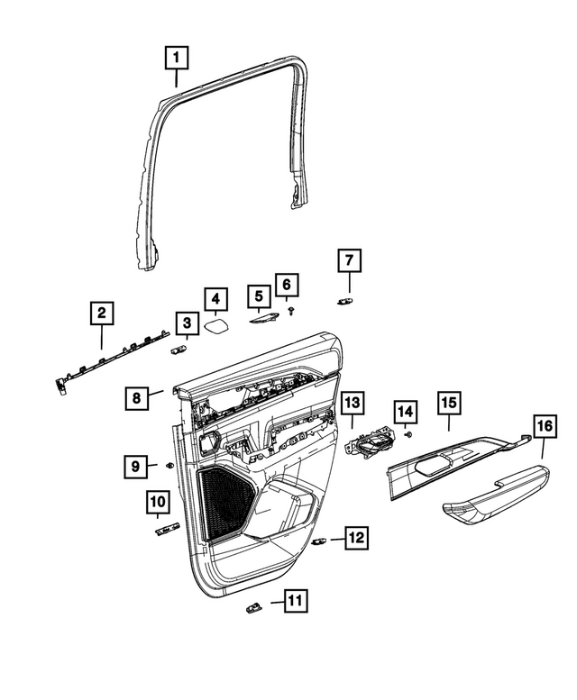 6PV301X7AC - Interior Trim: Rear Door Interior Handle, Right for Mopar Image