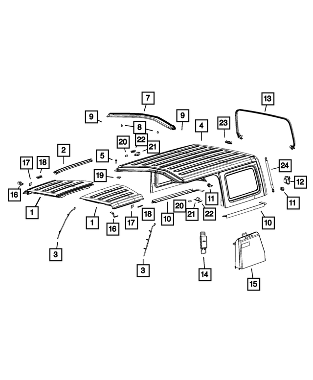 68368569AB - : Targa Top Seal for Mopar Image