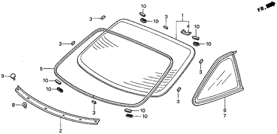 Rear Windshield - Quarter Window for 1997 Acura CL #0