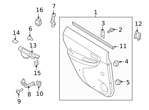 Interior Trim - Rear Door for 2005 Saab 9-2X #0