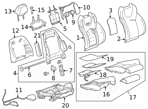 Passenger Seat Components for 2011 Cadillac CTS #5