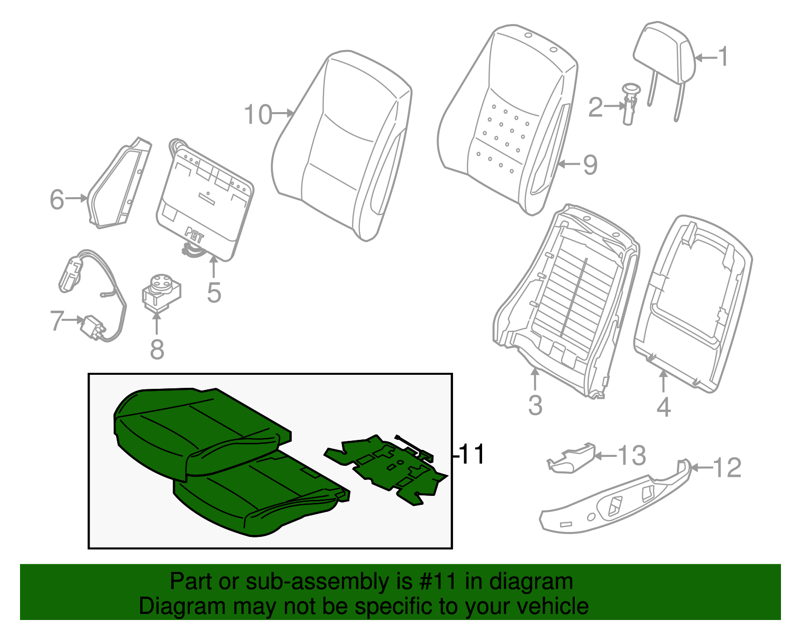 Cushion Assembly - BMW (52-10-7-211-999)