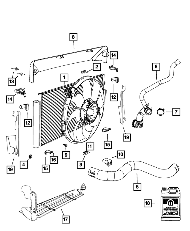 52014812AB - Cooling: Radiator Upper Seal for Mopar Image