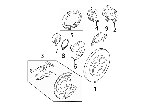 Hubs & Related Components for 2005 Ford Escape #0