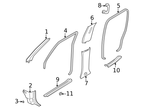 Interior Trim - Pillars for 1999 Nissan Pathfinder #0