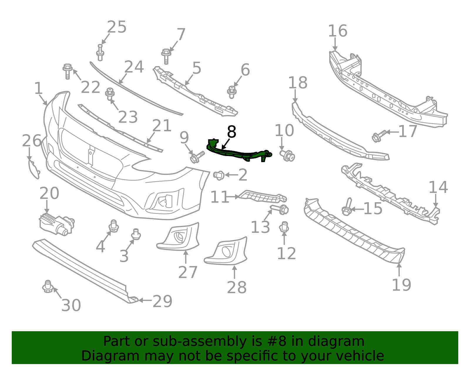 2018-2023 Subaru Crosstrek Upper Retainer 57707FL000 | Subaru