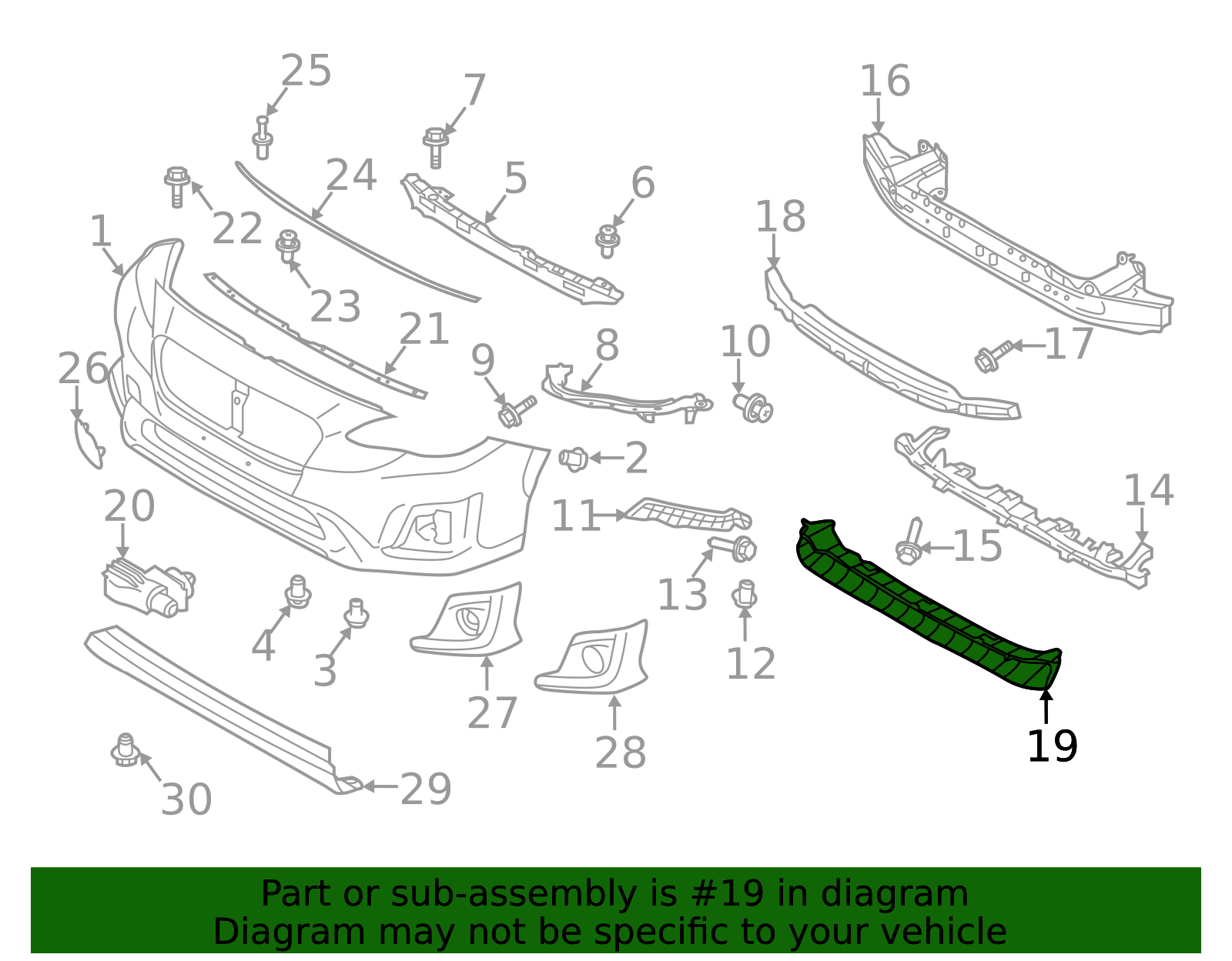 2018-2020 Subaru Crosstrek Lower Absorber 57705FL080 | Subaru