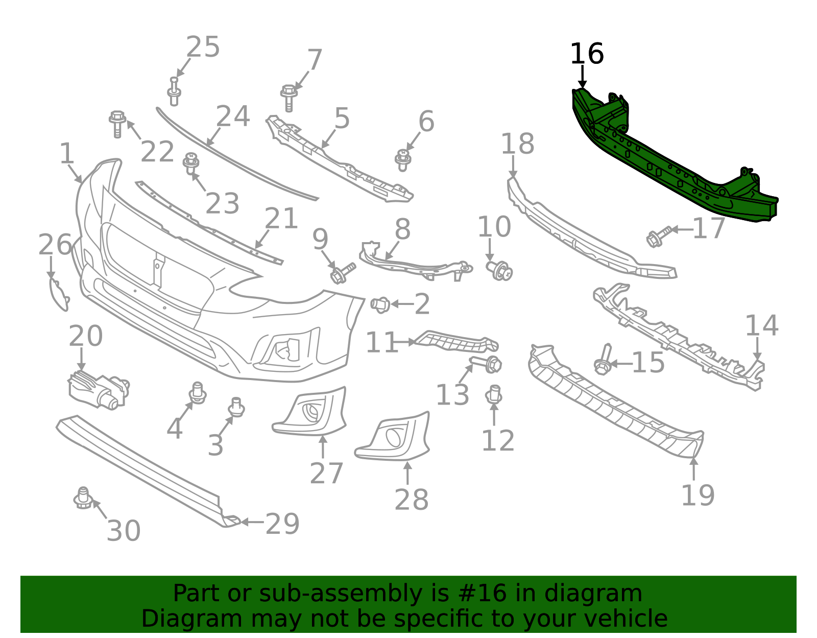 2018-2023 Subaru Crosstrek Impact Bar 57711FL0209P | Subaru Parts