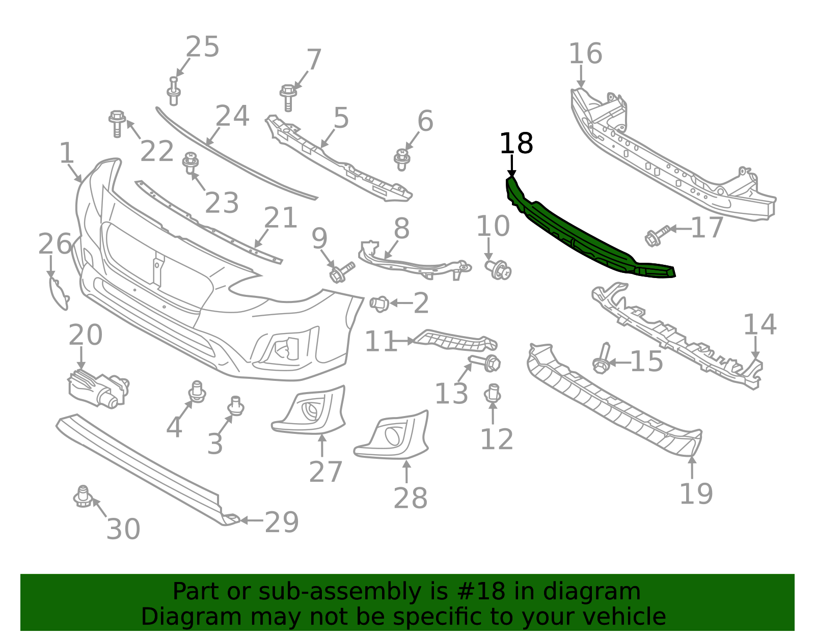 パーツ SUBARU 2018-2020 Subaru Crosstrek Upper Absorber 57705FL040 | Subaru