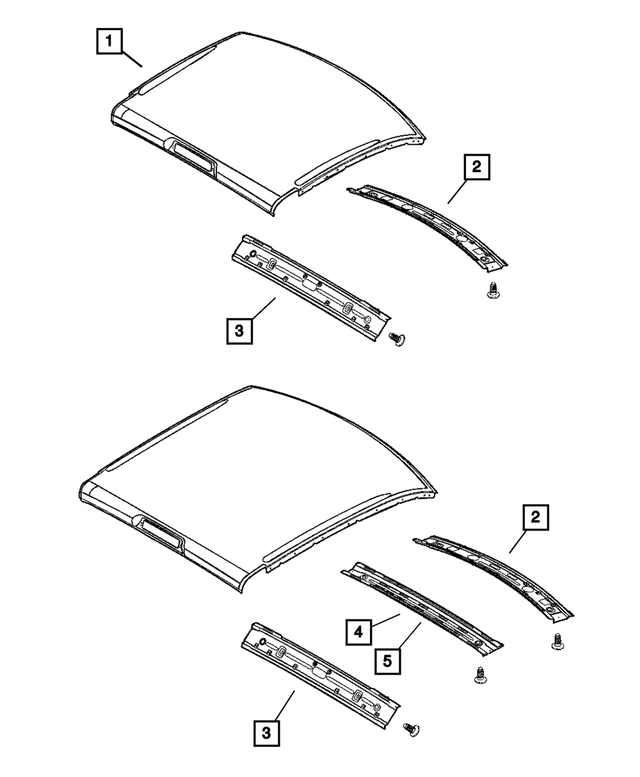 68584390AA - Body Sheet Metal Except Doors: Roof Rear Header for Mopar Image