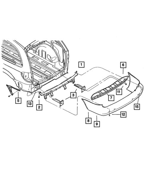 Rear Bumper and Fascia for 2005 Chrysler Town & Country #0
