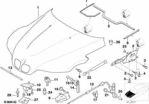 Hood for 1998 BMW Z3 1.9 #0