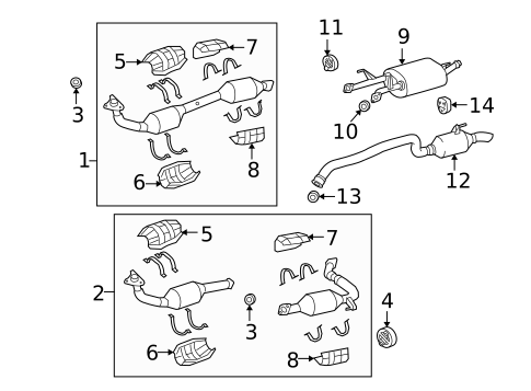 Exhaust Components for 2009 Toyota Sequoia #0