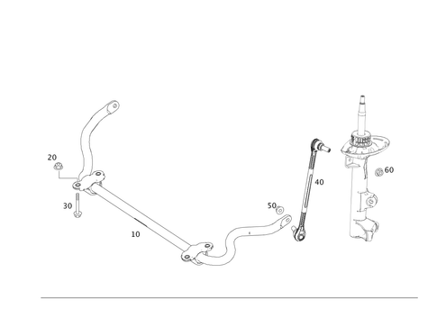 Front Torsion Bar for 2010 Mercedes-Benz C300 #0