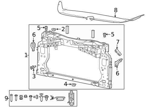 Radiator Support for 2016 Dodge Dart #0