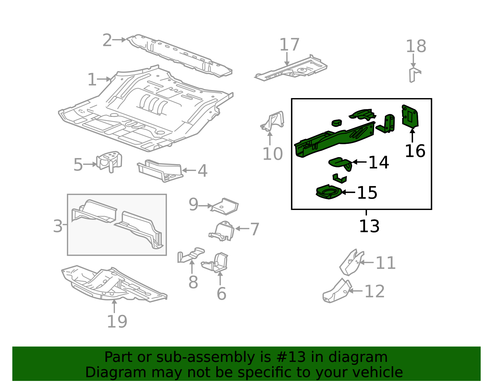 23484642 - Driver Side Underbody Rear Side Rail 2010-2017 GM | Gateway ...