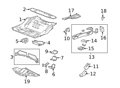 Rear Floor & Rails for 2014 GMC Terrain #0