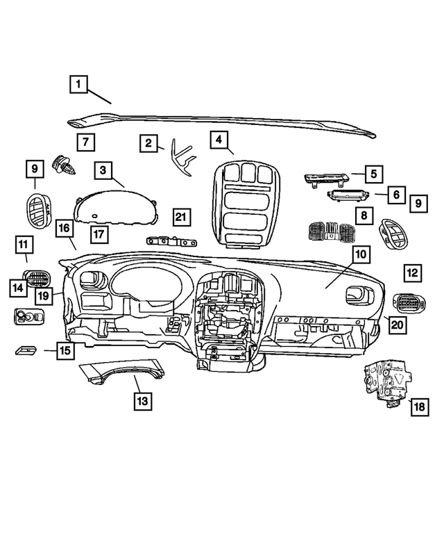 4678693 - Instrument Panel and Radios and Consoles: Instrument Panel Top Cover Channel for Mopar Image