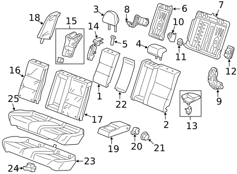 Rear Seat Components for 2013 Acura TSX #1