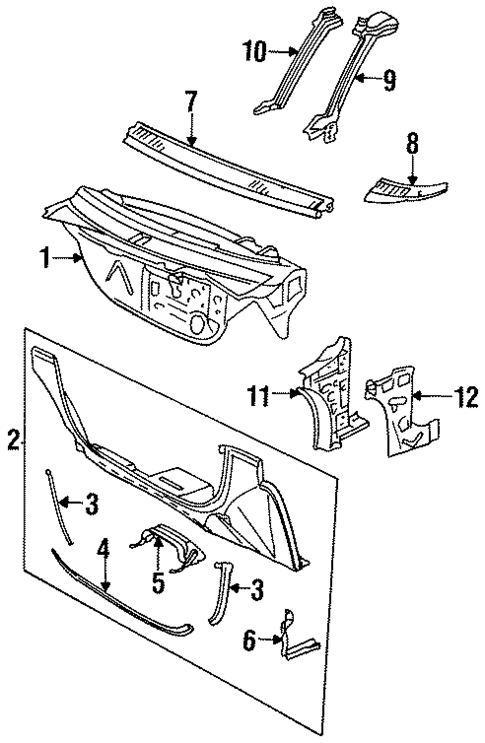 Cowl Panels for 1995 Saturn SL1 #0