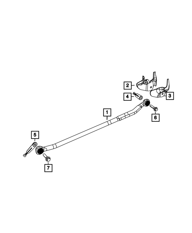 68453329AA - Front Suspension: Track Bar Bracket for Mopar Image image