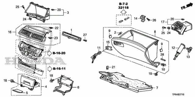 Instrument Panel Garnish (Passenger Side) (2) for 2012 Honda Crosstour #0