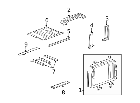 Rear Body & Floor for 2004 Hummer H2 #0