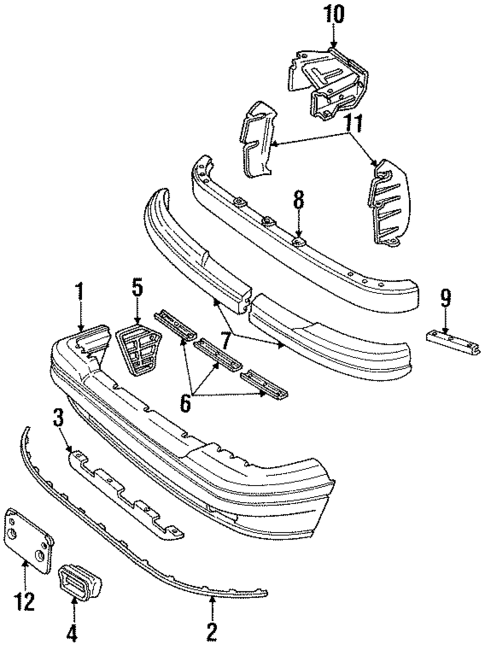 Bumper & Components - Front for 1994 Mercury Capri #0