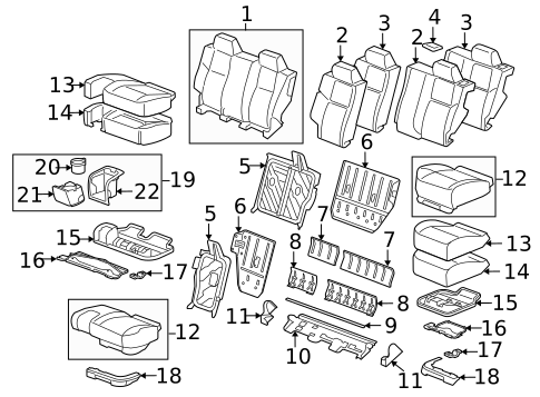 Rear Seat Components for 2010 Hummer H3 #0