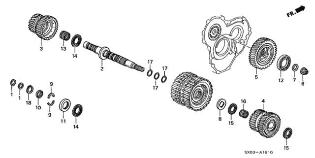 AT Secondary Shaft (2.3L) for 1998 Honda Odyssey #0