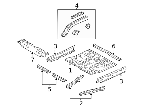 Floor & Rails for 2004 Ford Escape #0