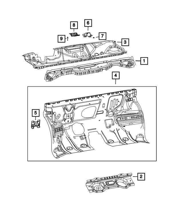 68338441AA - Body Sheet Metal Except Doors: Dash Crossmember for Mopar Image