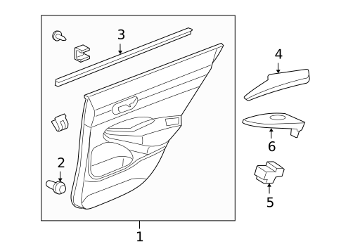 Interior Trim - Rear Door for 2010 Honda Civic #0