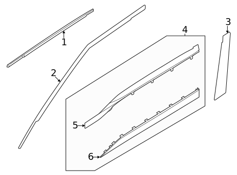 Exterior Trim - Front Door for 2023 Kia Seltos #0