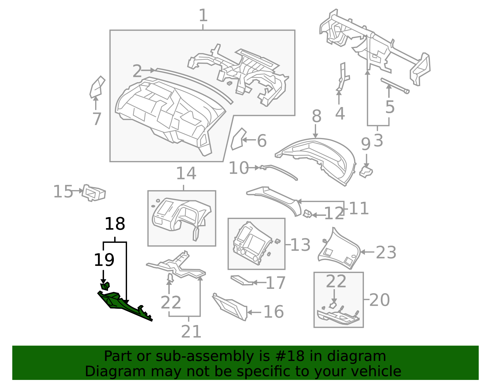 77300-SNA-A02ZE - Instrument Panel Knee Bolster 2010-2011 Honda Civic ...
