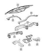 68050665AA - Air Conditioners and Heaters: Demister Duct, Us for Dodge: Ram 1500, Ram 2500, Ram 3500 | Ram: 1500, 1500 Classic, 2500, 3500 Image