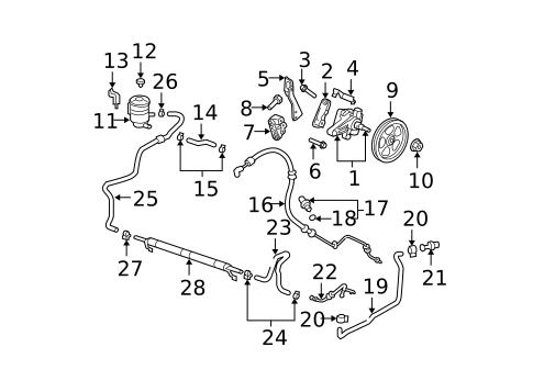 Pump & Hoses for 2010 Acura MDX #0