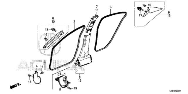 Pillar Garnish for 2014 Acura ILX #0