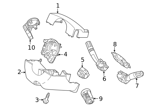 Shroud, Switches & Levers for 2012 Ford Edge #0