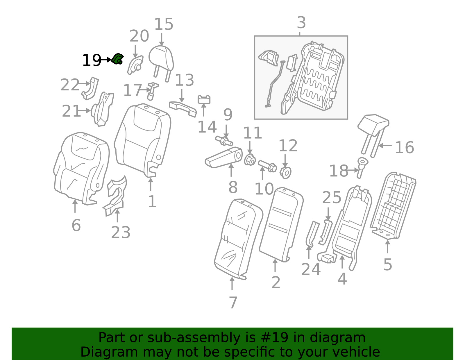 2008-2010 Honda Odyssey Seat Back Recliner Adjustment Handle 81391-SHJ ...