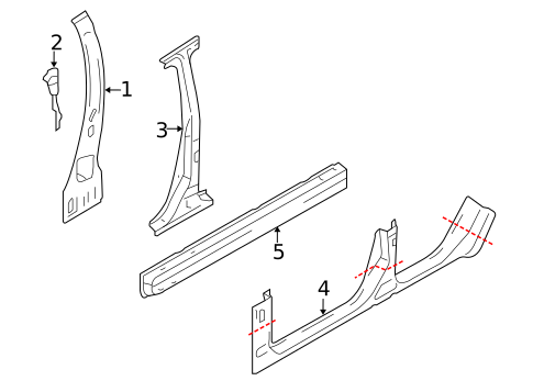Center Pillar & Rocker for 2019 INFINITI Q50 #0