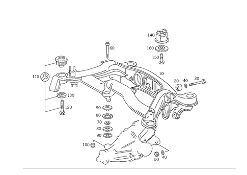 Rear Axle Support for 1997 Mercedes-Benz SL320 #0