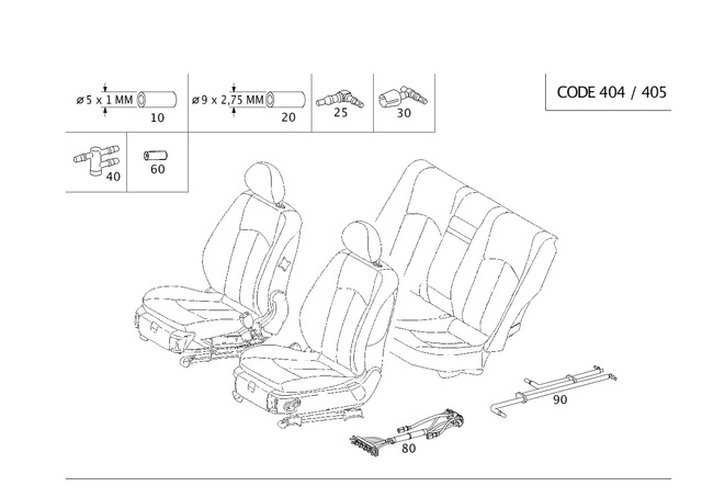 19973952 - Vacuum System/Hydraulic System: Hose for Mercedes-Benz Image image