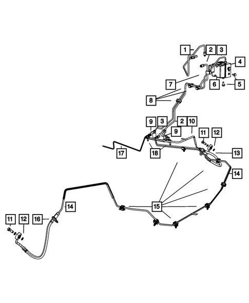 Hydraulic Control Unit, Brake Tubes and Hoses for 2008 Dodge Ram 1500 #1