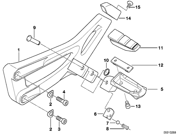 46712335198 - : Right Rear Footrest Holder for BMW-Motorrad Image