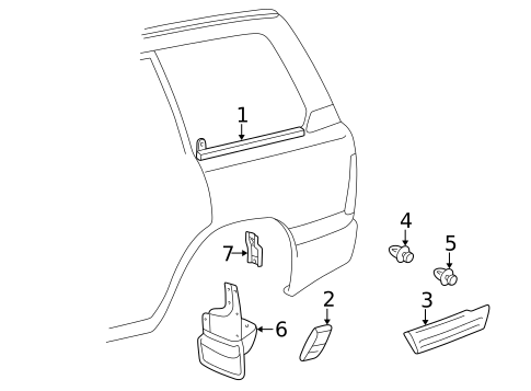 Exterior Trim - Quarter Panel for 2005 Toyota Land Cruiser #0