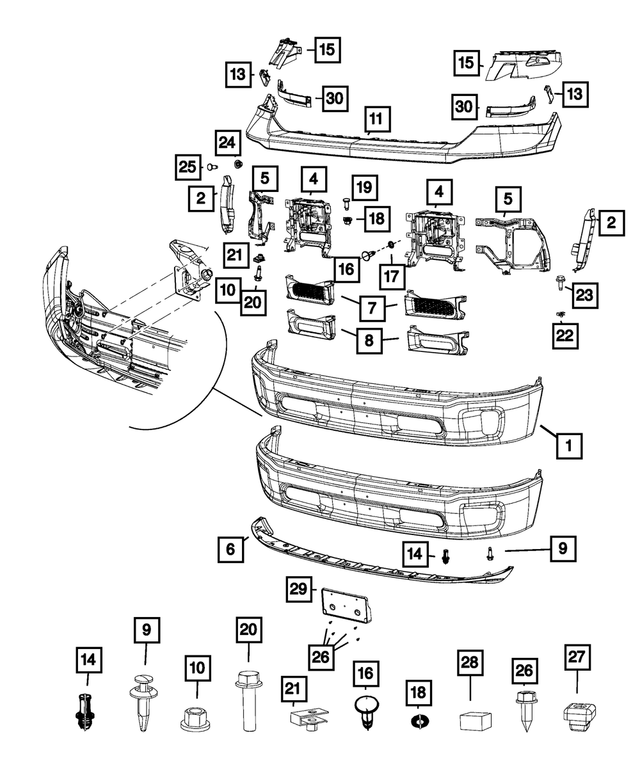68055092AA - Frame, Bumper and Fascia: Hex Flange Head Bolt for Mopar Image